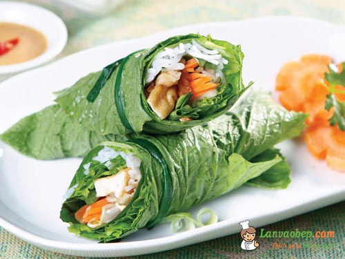 Cuốn diếp chay, món cuốn mang hương vị ngon lạ