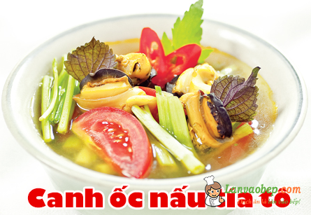 Canh ốc bươu nấu tía tô giải cảm